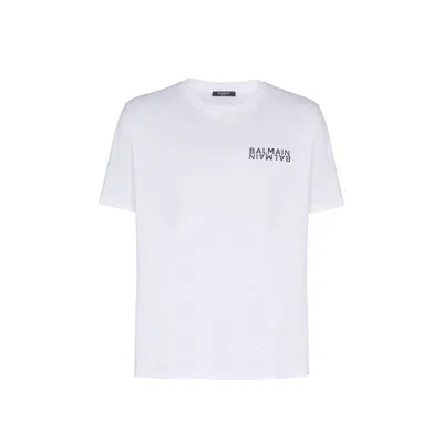 BALMAIN WHITE COTTON T-SHIRT
