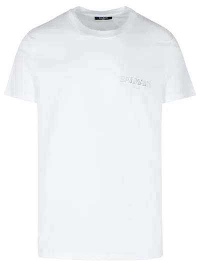 Balmain Vintage Gel-logo T-shirt In White