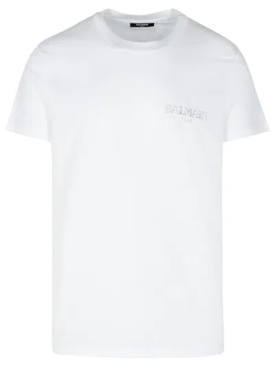 Balmain Vintage Gel-logo T-shirt In White