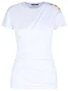 Balmain White Cotton T-shirt In Blue