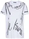 Balmain White Cotton T-shirt With Black Writing