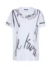 Balmain White Cotton T-shirt With Black Writing