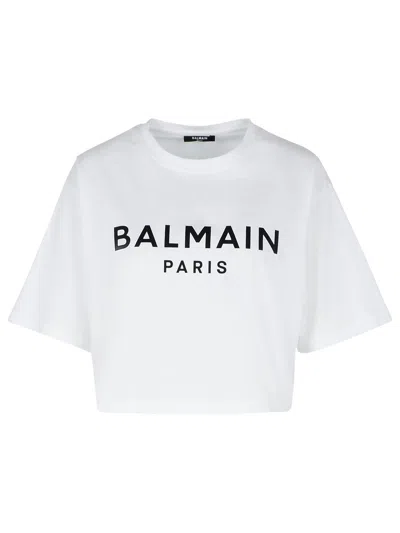 BALMAIN BALMAIN WHITE COTTON TOP WOMEN