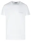 Balmain White Crewneck T-shirt With Logo Lettering On The Front In Cotton Man
