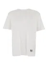Balmain White Crewneck T-shirt With Logo Lettering Print On The Front In Cotton Man In White