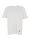Balmain White Crewneck T-shirt With Logo Lettering Print On The Front In Cotton Man