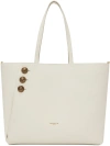 BALMAIN WHITE EMBLÈME LEATHER TOTE