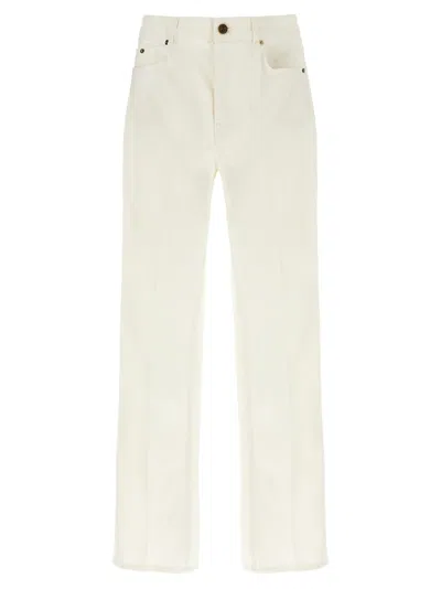 Balmain Women Embroidery Jeans In White