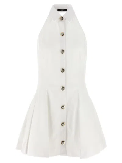 Balmain White Halterneck Dress