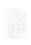 BALMAIN WHITE JACKET FOR BOY WITH ICONIC LABYRINTH