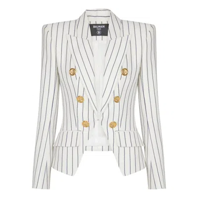 Balmain White Jackets - Blazers Women