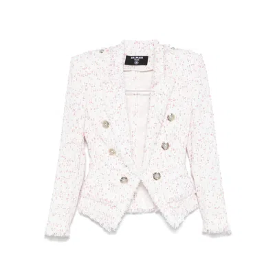 BALMAIN BALMAIN WHITE JACKETS - TWEED JACKETS WOMEN