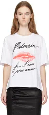 Balmain Kiss Print T-shirt In White