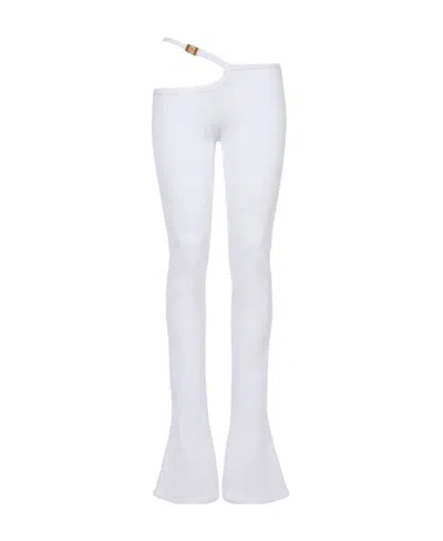 Balmain White Knit Bootcut Pants