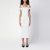 Balmain White Knit Dress With Double Straps In White