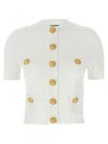 Balmain Women Buttoned Crewneck Cardigan In White