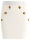 Balmain Knitted Skirt With Buttons In White