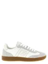 Balmain Swan Calf Suede Low-top Sneakers In White