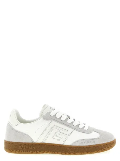 BALMAIN WHITE LACE UP SNEAKERS