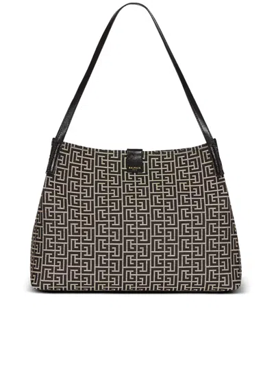 Balmain White Leather Totes Large Open