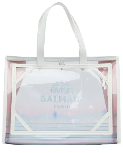 Balmain White Leather X Evian B-army Tote (authentic Pre-loved)