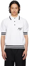 Balmain Logo Signature Embroidered Polo T-shirt In Gab Blanc/noir