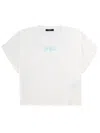 Balmain Mini Cropped T-shirt With Statement Print In White