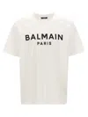 Balmain Printed Cotton T-shirt In White
