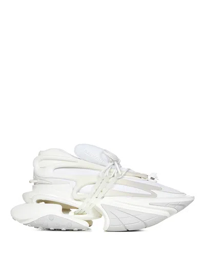 Balmain White Neoprene And Calfsk