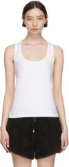 Balmain White Nylon Tank Top In 100 White