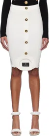 Balmain White Optical Illusion Ribbed Knit Miniskirt In 0fa Blanc