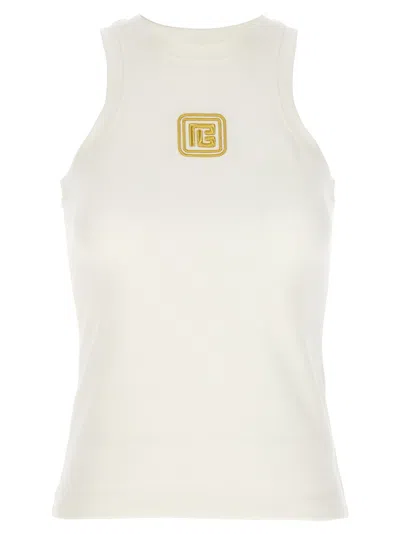 BALMAIN WHITE PB TANK TOP