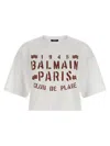 Balmain White Plage Print T-shirt In White