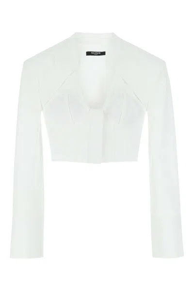 BALMAIN WHITE POPLIN SHIRT