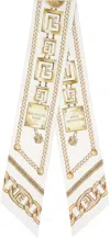 Balmain Printed Silk Bandana With Chains Pattern In Gold