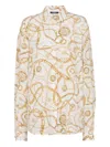 Balmain Printed Silk Shirt With  Chains Pattern In Multi
