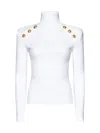 Balmain Women's 6 Btn Knit Pullover In White
