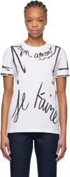 Balmain Sl Writing Printed T-shirt In Gab Blanc/noir