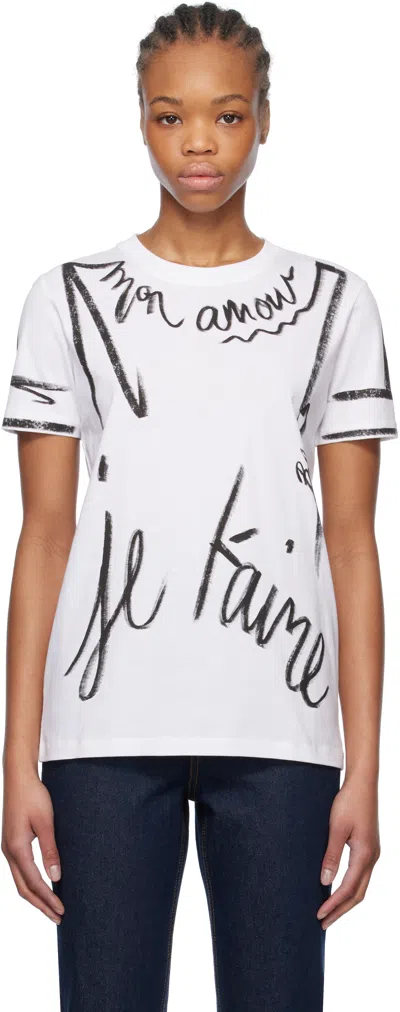 Balmain White Short-sleeved 'je T'aime' Print T-shirt
