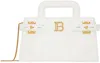 Balmain White Small B-buzz Bag In 0fa Blanc