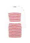 Balmain White Suit For Girl With Logo In White