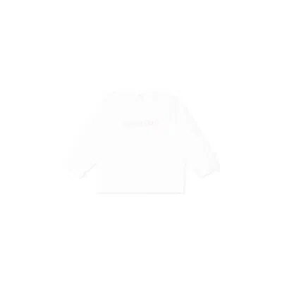 Balmain White Sweatshirt For Baby Girl With Logo