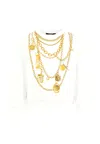 Balmain Chain-print Sweatshirt In White