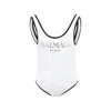 Balmain White Swimsuit For Girl With Logo In White