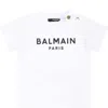 BALMAIN WHITE T-SHIRT FOR BABY GIRL WITH LOGO