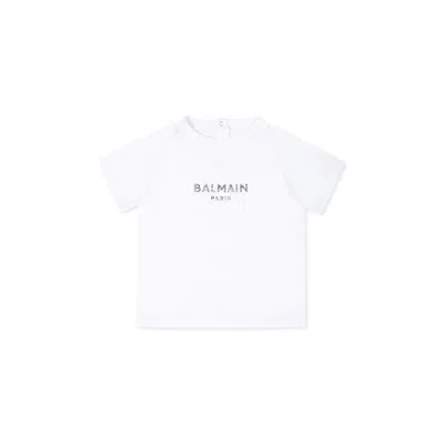 Balmain White T-shirt For Baby Girl With Logo