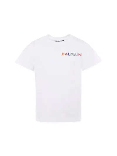 Balmain Kids' White T-shirt For Girl With Logo