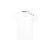 Balmain White T-shirt For Kids With Golden Logo In White