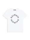 BALMAIN WHITE T-SHIRT WITH CIRCULAR LOGO