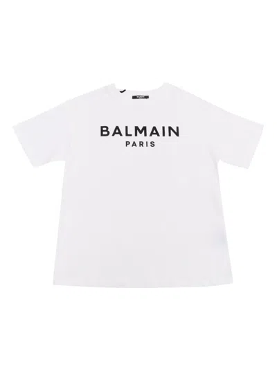 Balmain Kids' White T-shirt With Logo